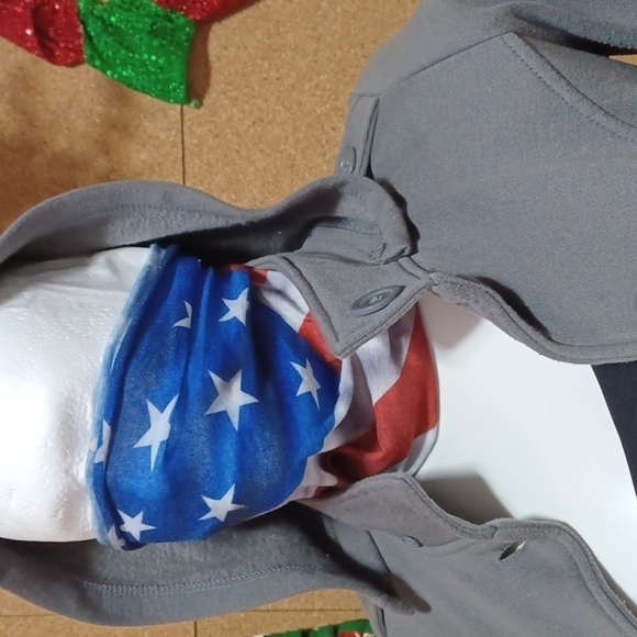 Glimmer by J.J. Basics Gray Button Down Coat with Hood Size Med - Picture 3 of 8